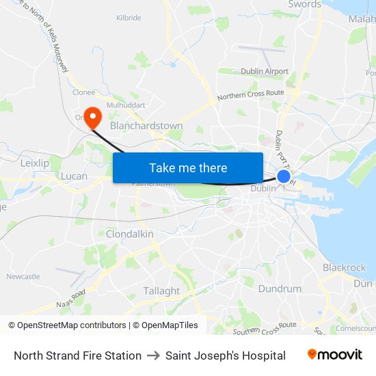 North Strand Fire Station to Saint Joseph's Hospital map