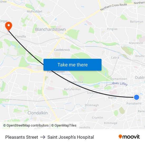 Pleasants Street to Saint Joseph's Hospital map