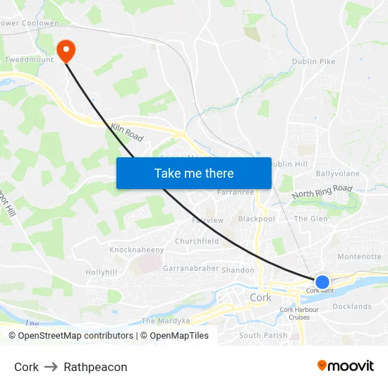 Cork to Rathpeacon map