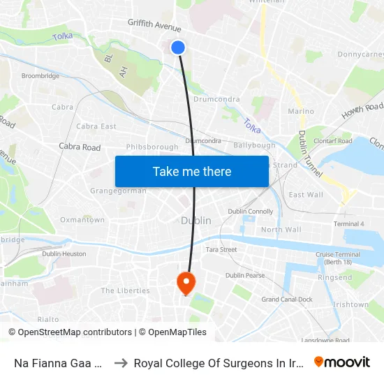 Na Fianna Gaa Club to Royal College Of Surgeons In Ireland map