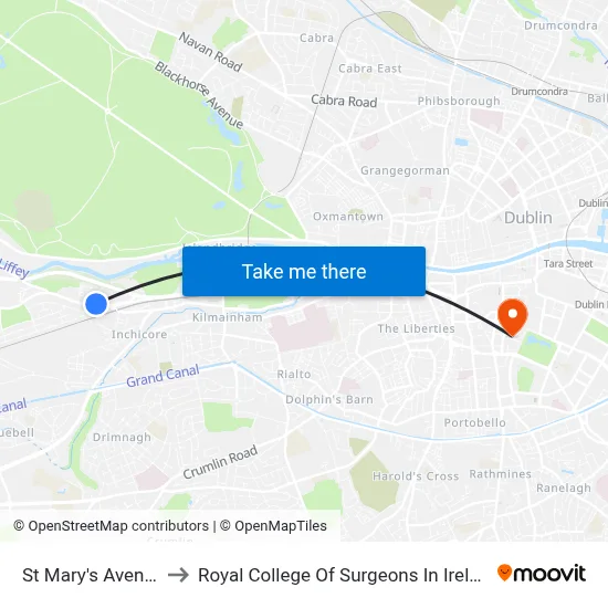 St Mary's Avenue to Royal College Of Surgeons In Ireland map
