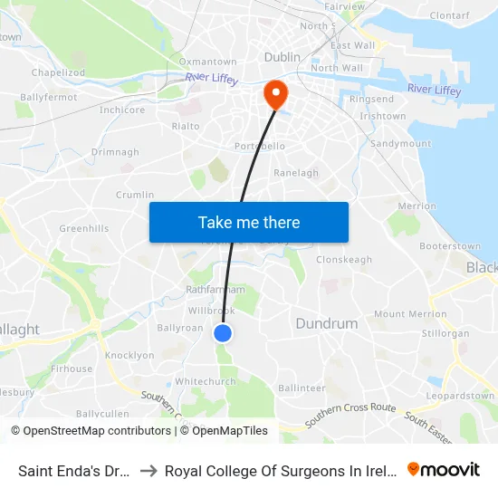 Saint Enda's Drive to Royal College Of Surgeons In Ireland map