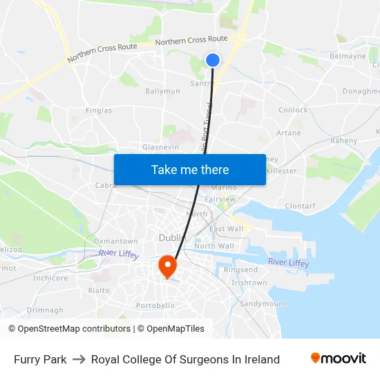 Furry Park to Royal College Of Surgeons In Ireland map