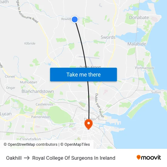 Oakhill to Royal College Of Surgeons In Ireland map