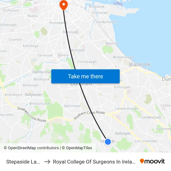 Stepaside Lane to Royal College Of Surgeons In Ireland map