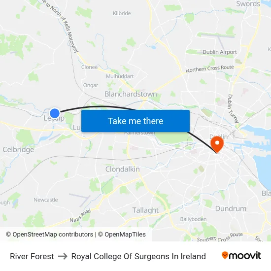 River Forest to Royal College Of Surgeons In Ireland map