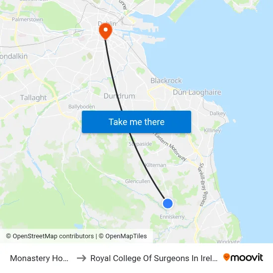 Monastery House to Royal College Of Surgeons In Ireland map