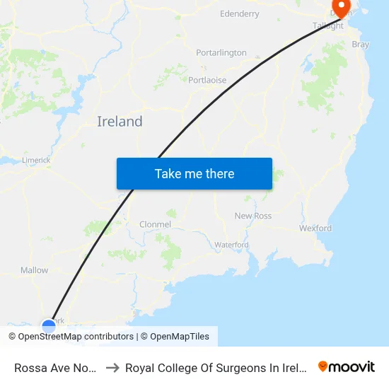 Rossa Ave North to Royal College Of Surgeons In Ireland map