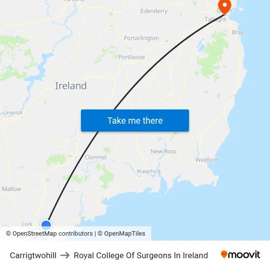 Carrigtwohill to Royal College Of Surgeons In Ireland map