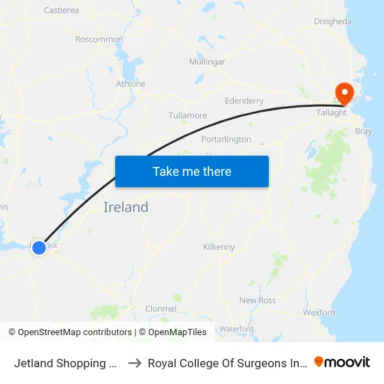 Jetland Shopping Centre to Royal College Of Surgeons In Ireland map