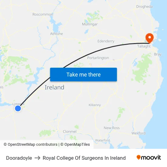 Dooradoyle to Royal College Of Surgeons In Ireland map