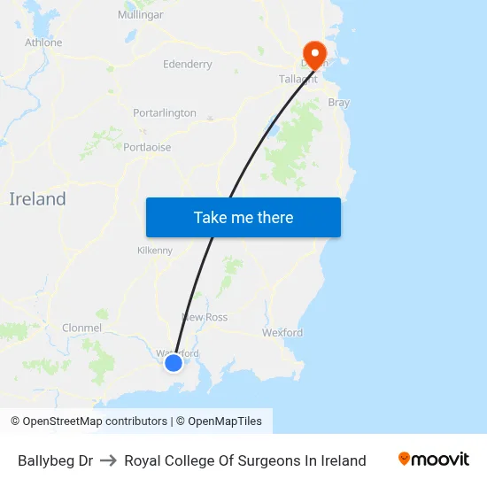 Ballybeg Dr to Royal College Of Surgeons In Ireland map