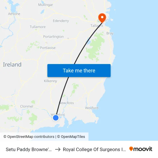 Setu Paddy Browne's Road to Royal College Of Surgeons In Ireland map