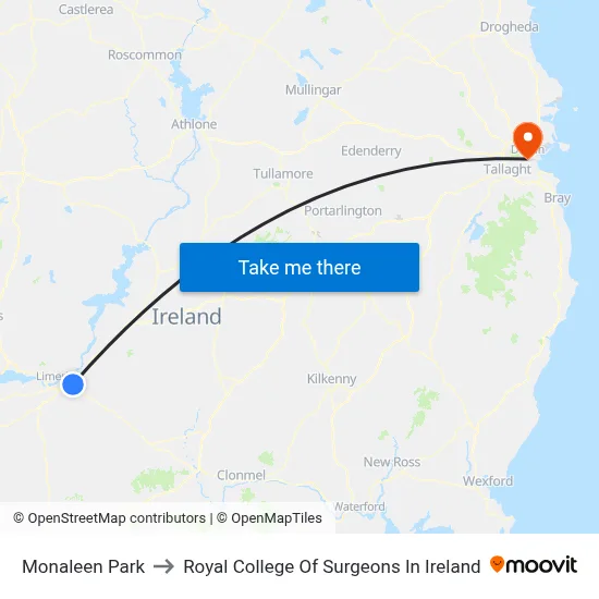 Monaleen Park to Royal College Of Surgeons In Ireland map