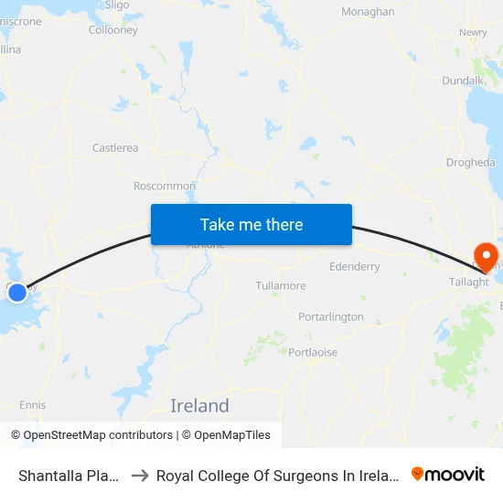 Shantalla Place to Royal College Of Surgeons In Ireland map