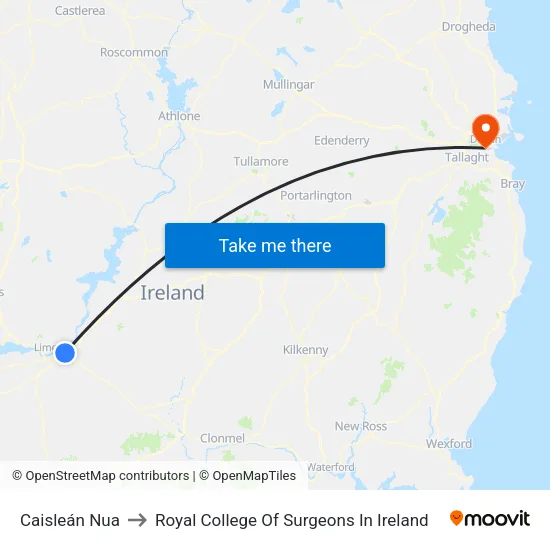 Caisleán Nua to Royal College Of Surgeons In Ireland map