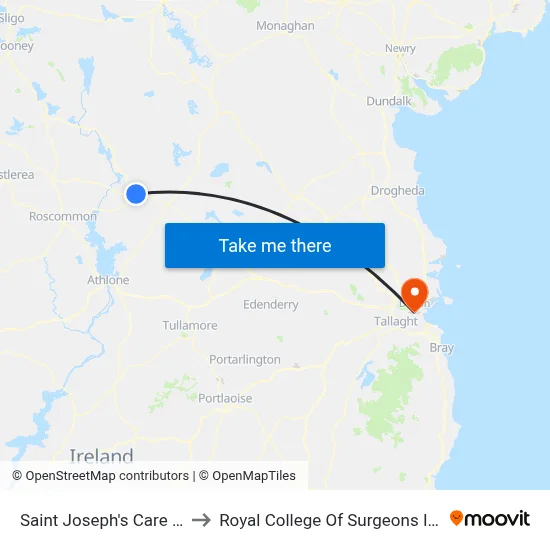 Saint Joseph's Care Centre to Royal College Of Surgeons In Ireland map
