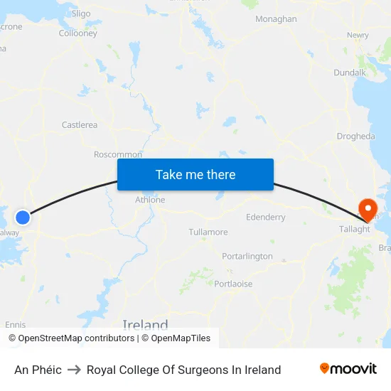 An Phéic to Royal College Of Surgeons In Ireland map