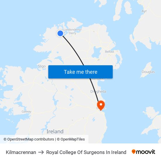 Kilmacrennan to Royal College Of Surgeons In Ireland map