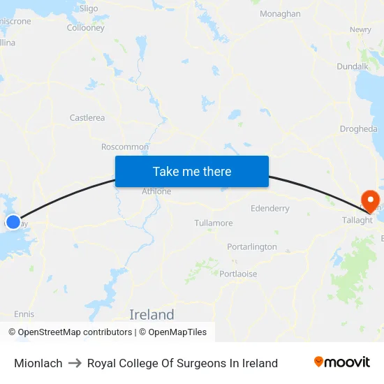 Mionlach to Royal College Of Surgeons In Ireland map