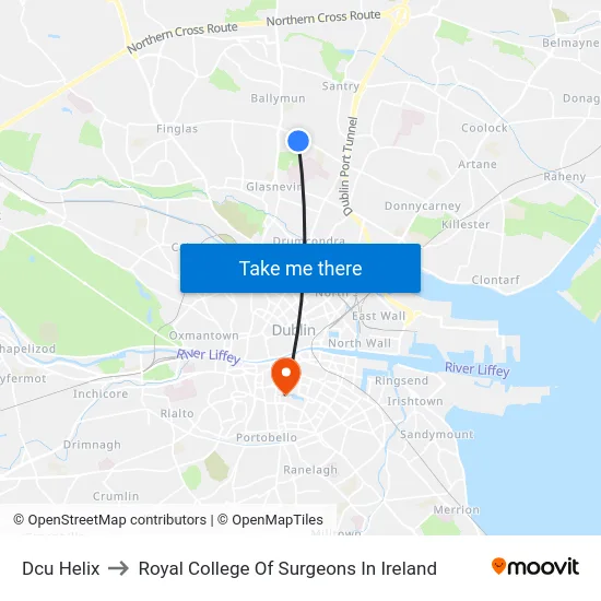 Dcu Helix to Royal College Of Surgeons In Ireland map
