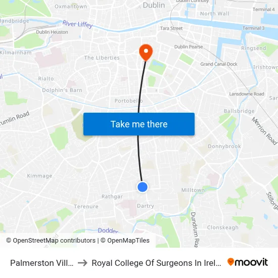 Palmerston Villas to Royal College Of Surgeons In Ireland map