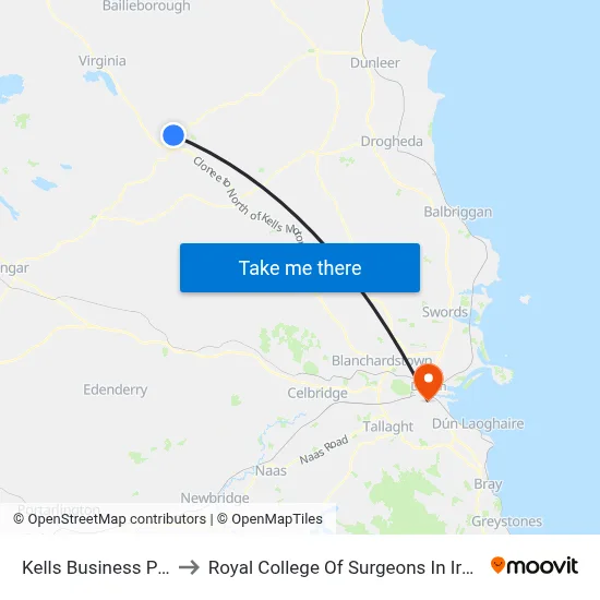 Kells Business Park to Royal College Of Surgeons In Ireland map