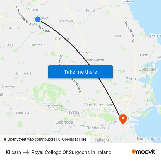 Kilcarn to Royal College Of Surgeons In Ireland map