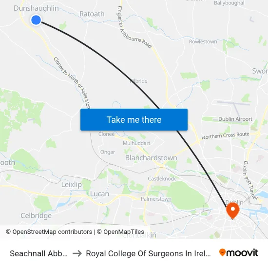 Seachnall Abbey to Royal College Of Surgeons In Ireland map