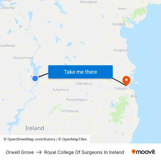 Orwell Grove to Royal College Of Surgeons In Ireland map