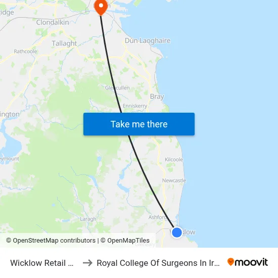 Wicklow Retail Park to Royal College Of Surgeons In Ireland map