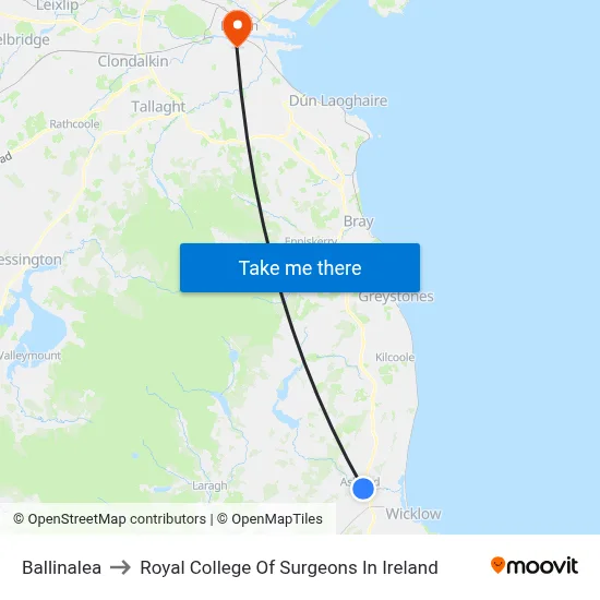 Ballinalea to Royal College Of Surgeons In Ireland map
