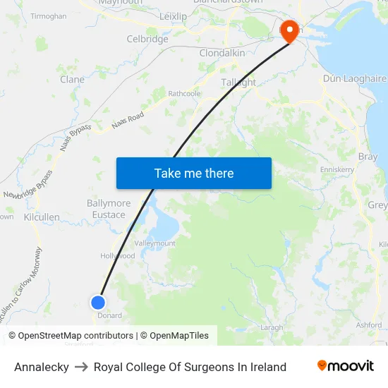 Annalecky to Royal College Of Surgeons In Ireland map