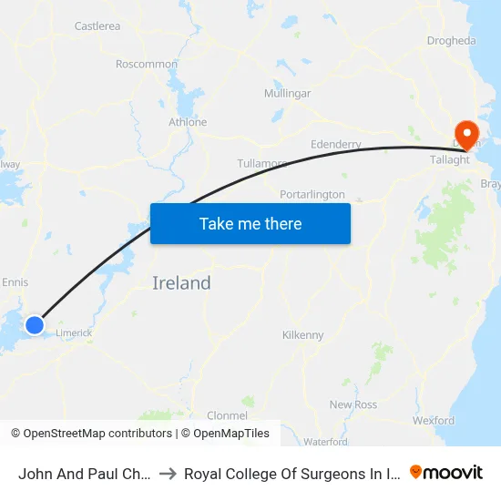 John And Paul Church to Royal College Of Surgeons In Ireland map