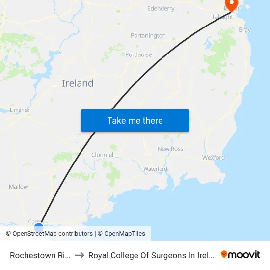 Rochestown Rise to Royal College Of Surgeons In Ireland map