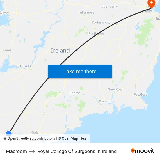 Macroom to Royal College Of Surgeons In Ireland map