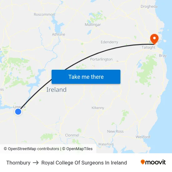 Thornbury to Royal College Of Surgeons In Ireland map