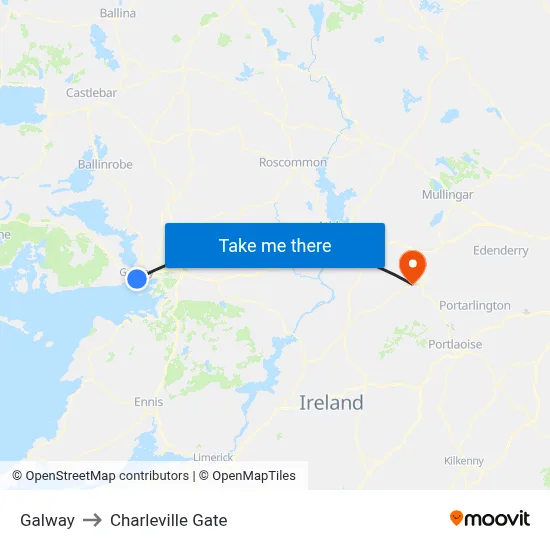 Galway to Charleville Gate map