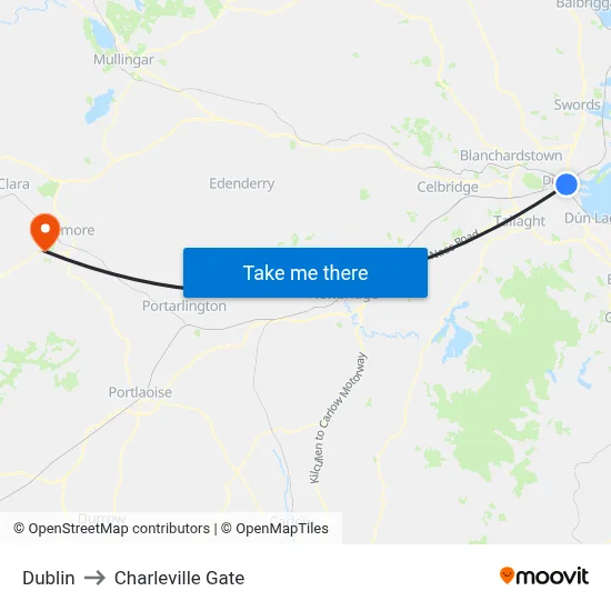 Dublin to Charleville Gate map