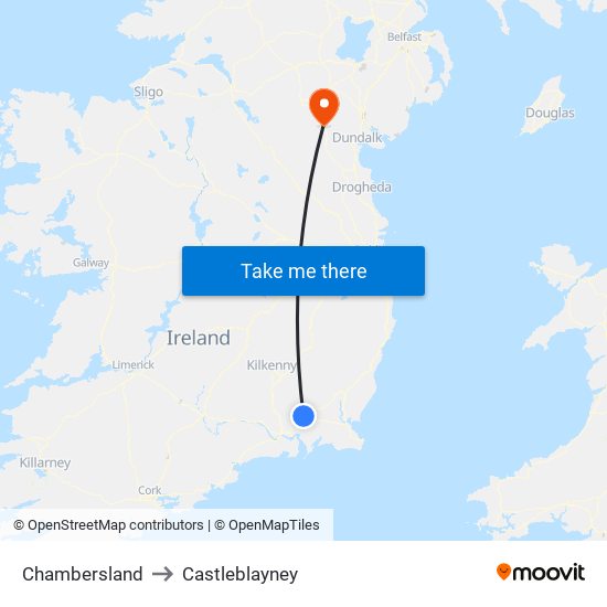 Chambersland to Castleblayney map