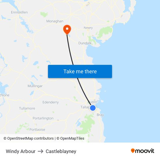 Windy Arbour to Castleblayney map