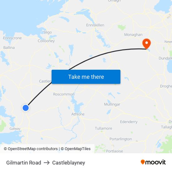 Gilmartin Road to Castleblayney map