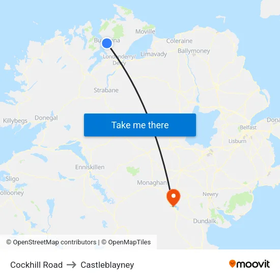 Cockhill Road to Castleblayney map