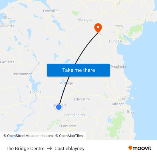 The Bridge Centre to Castleblayney map