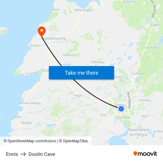 Ennis to Doolin Cave map
