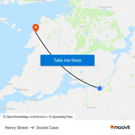 Henry Street to Doolin Cave map