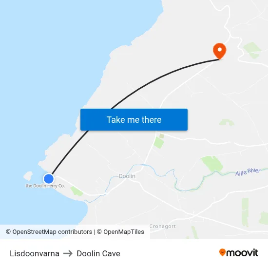 Lisdoonvarna to Doolin Cave map