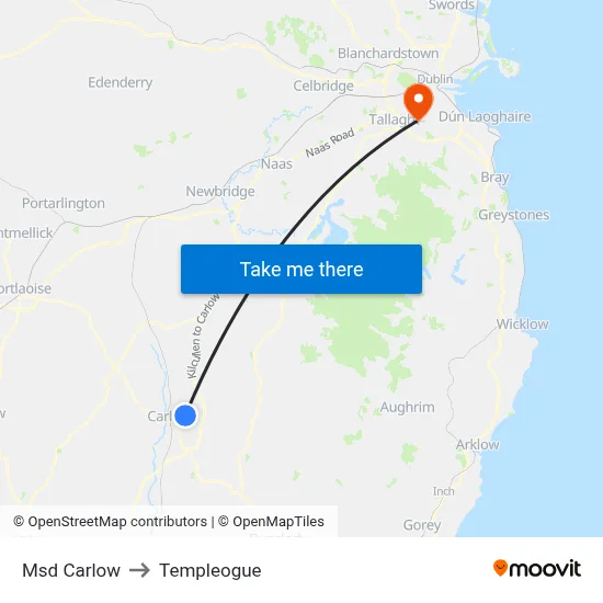 Msd Carlow to Templeogue map