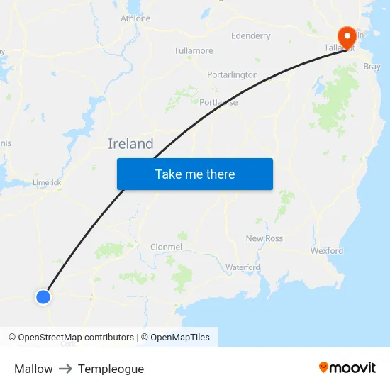 Mallow to Templeogue map