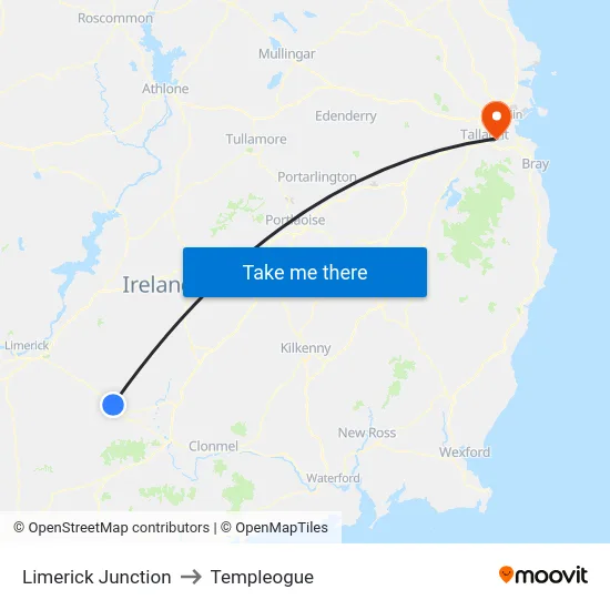 Limerick Junction to Templeogue map